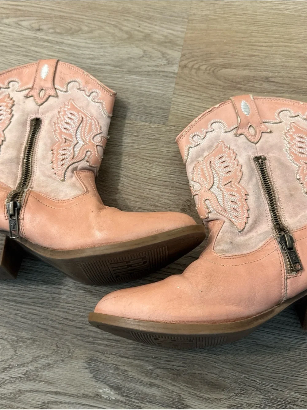 Frye Boots Girls Size 3 Carson Firebird Mid Pull On Western Cowboy Boot Pink